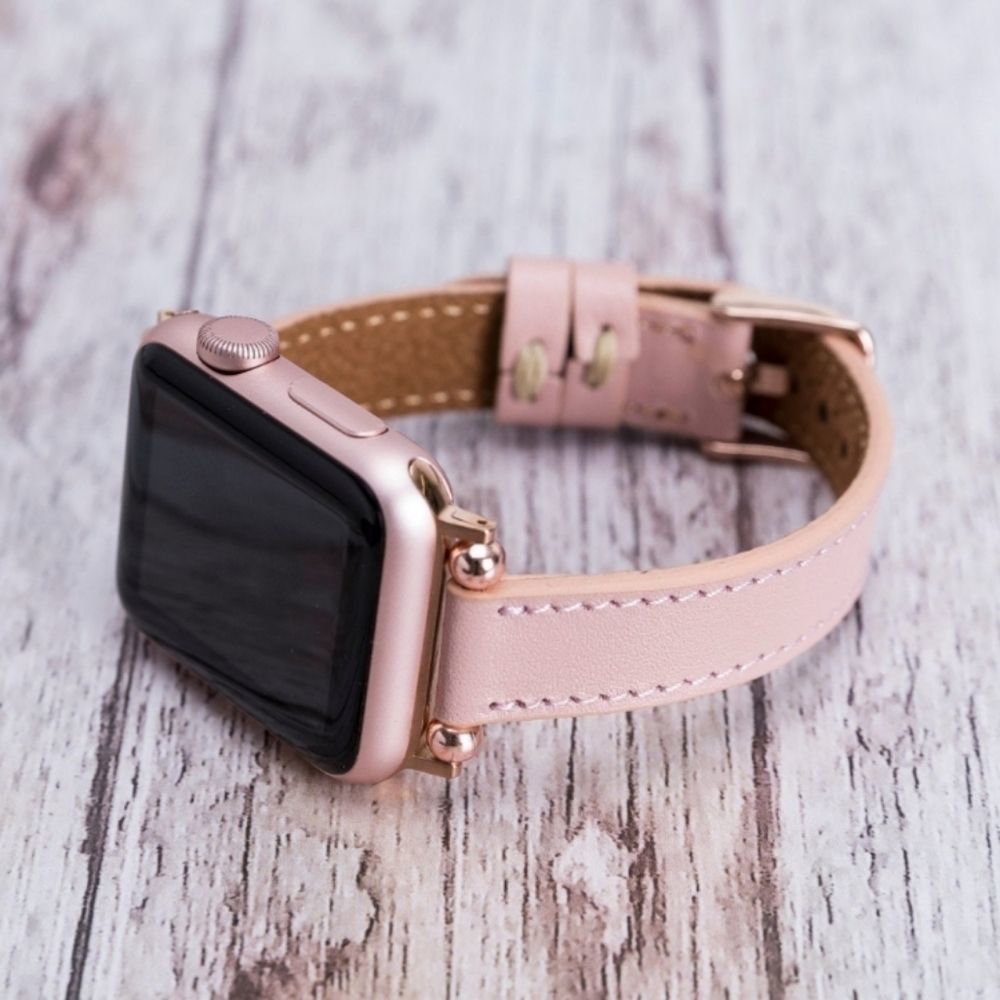 Premium Leather Apple Watch Band Straps Pink
